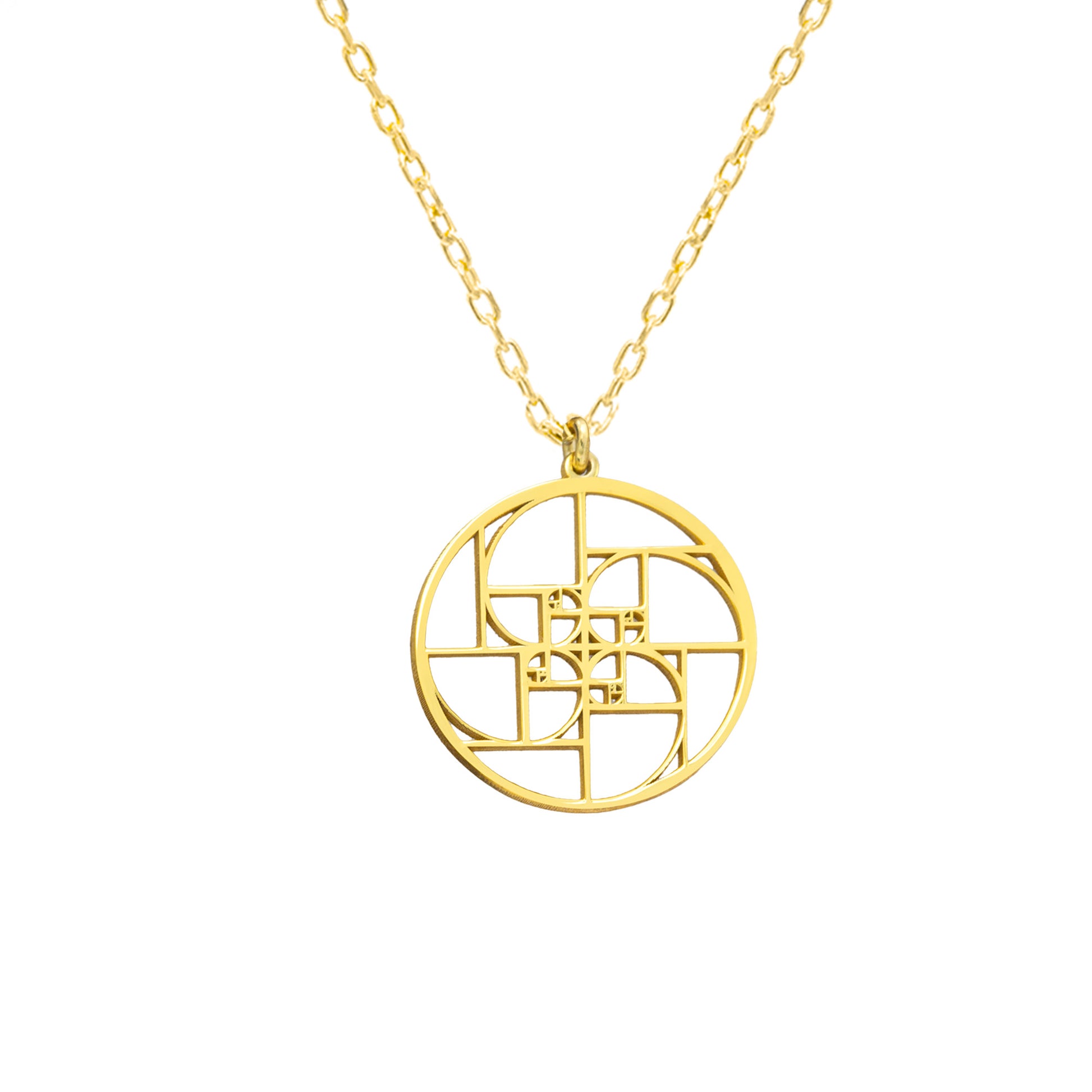 925 Sterling Silver Fibonacci's Golden Ratio Necklace