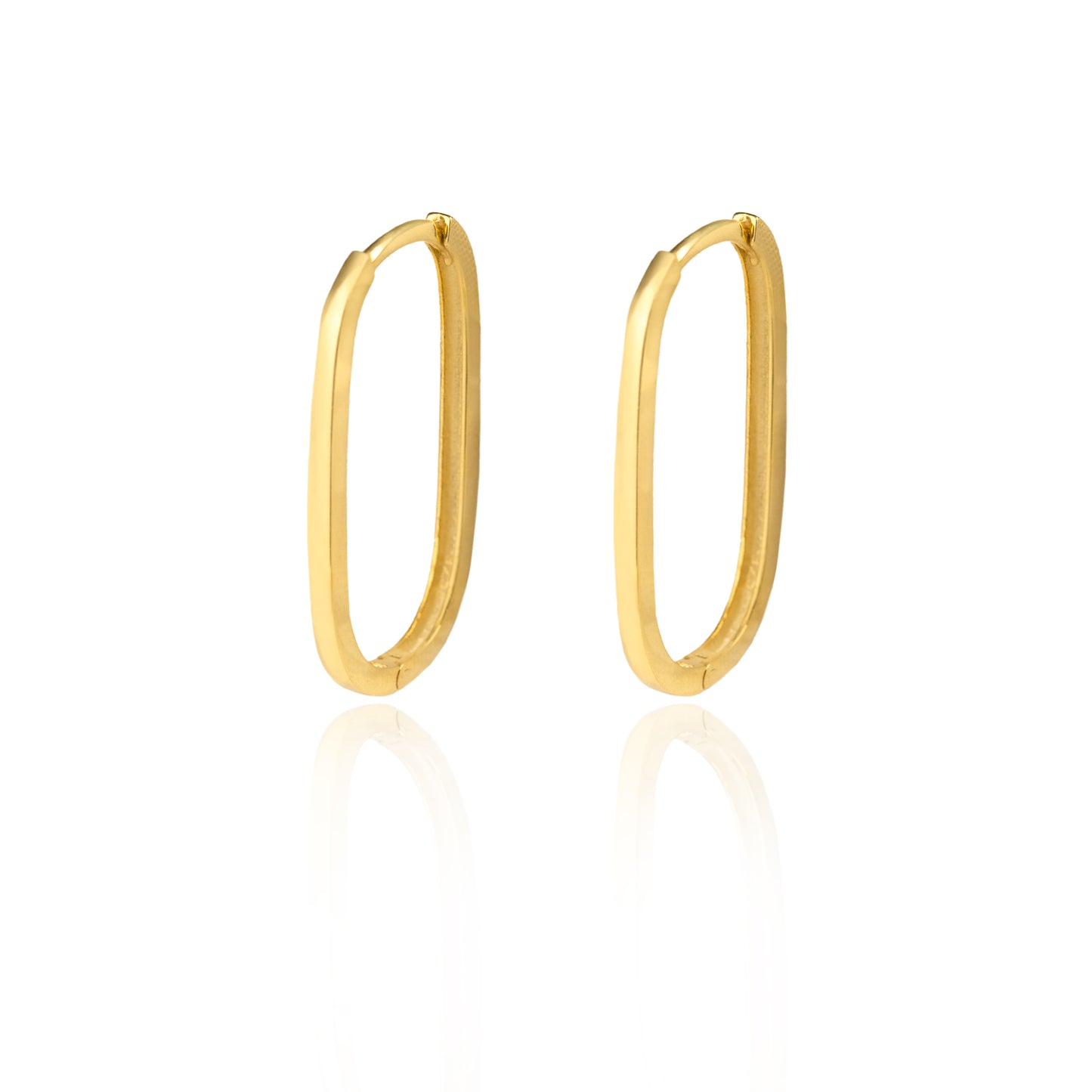 925 Sterling Silver Unique Oblong Hoop Earrings