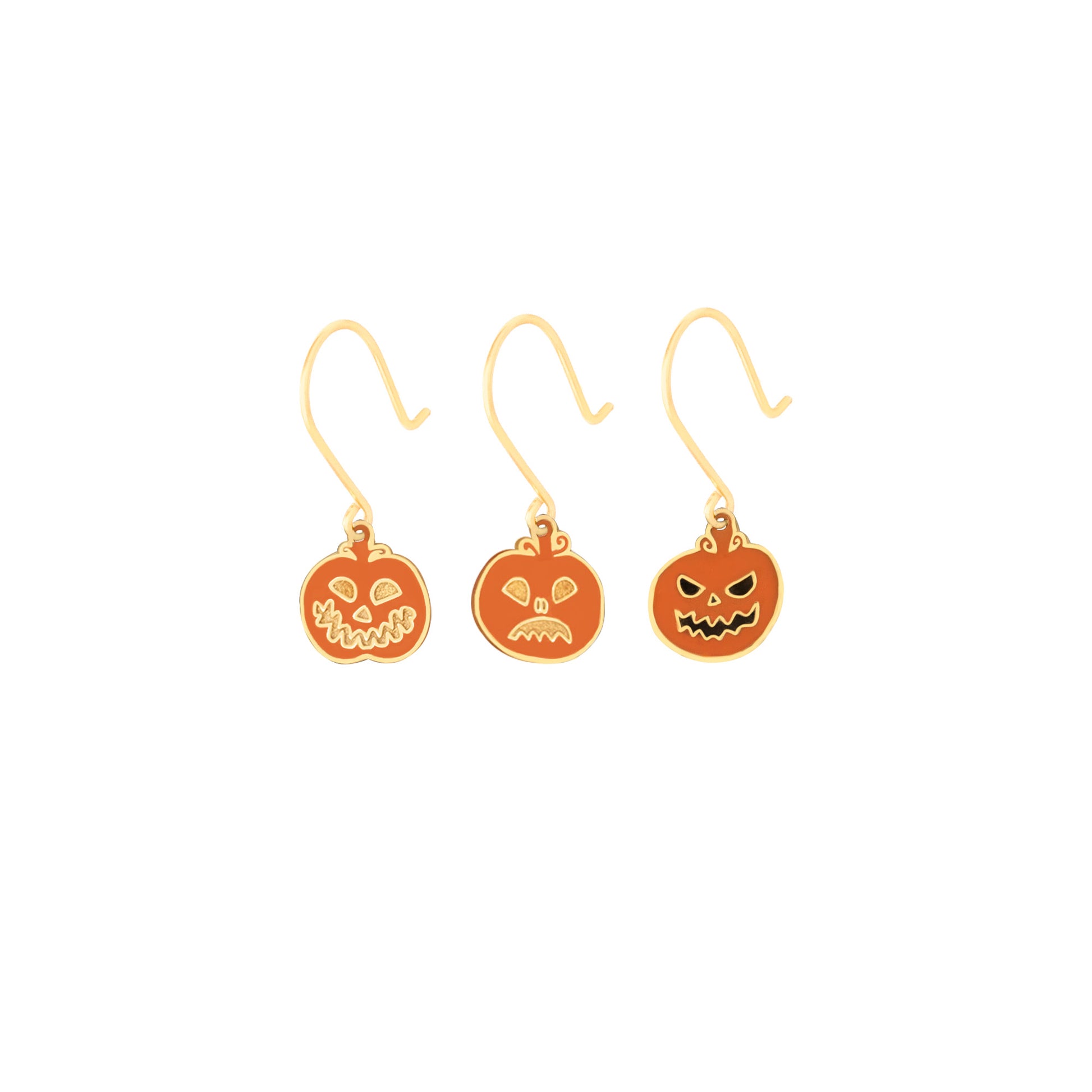 Enamel Pumpkin Earrings - Halloween Gift