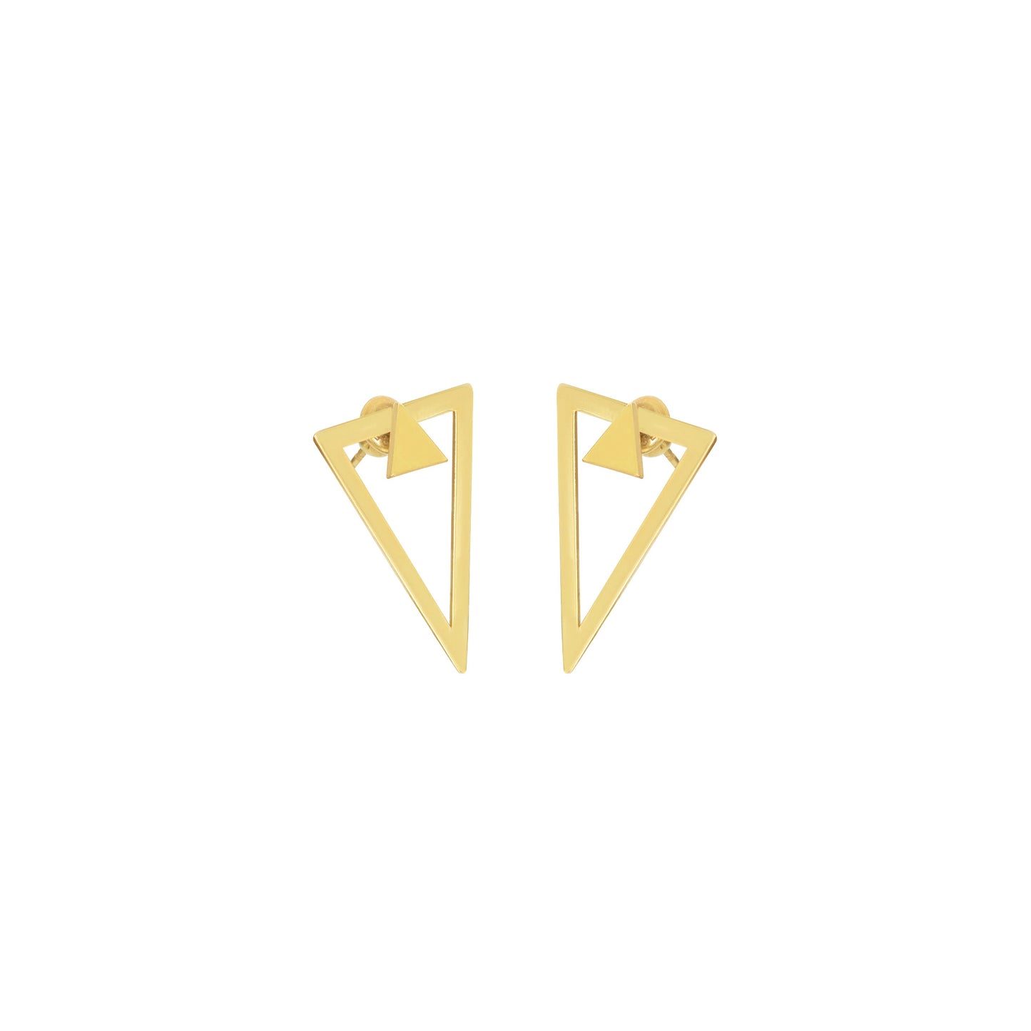 Ear Jacket Earring - Valentine's Day Gift - Right Triangle Earring - Unique Earring - Double Earring - Geometric Earring