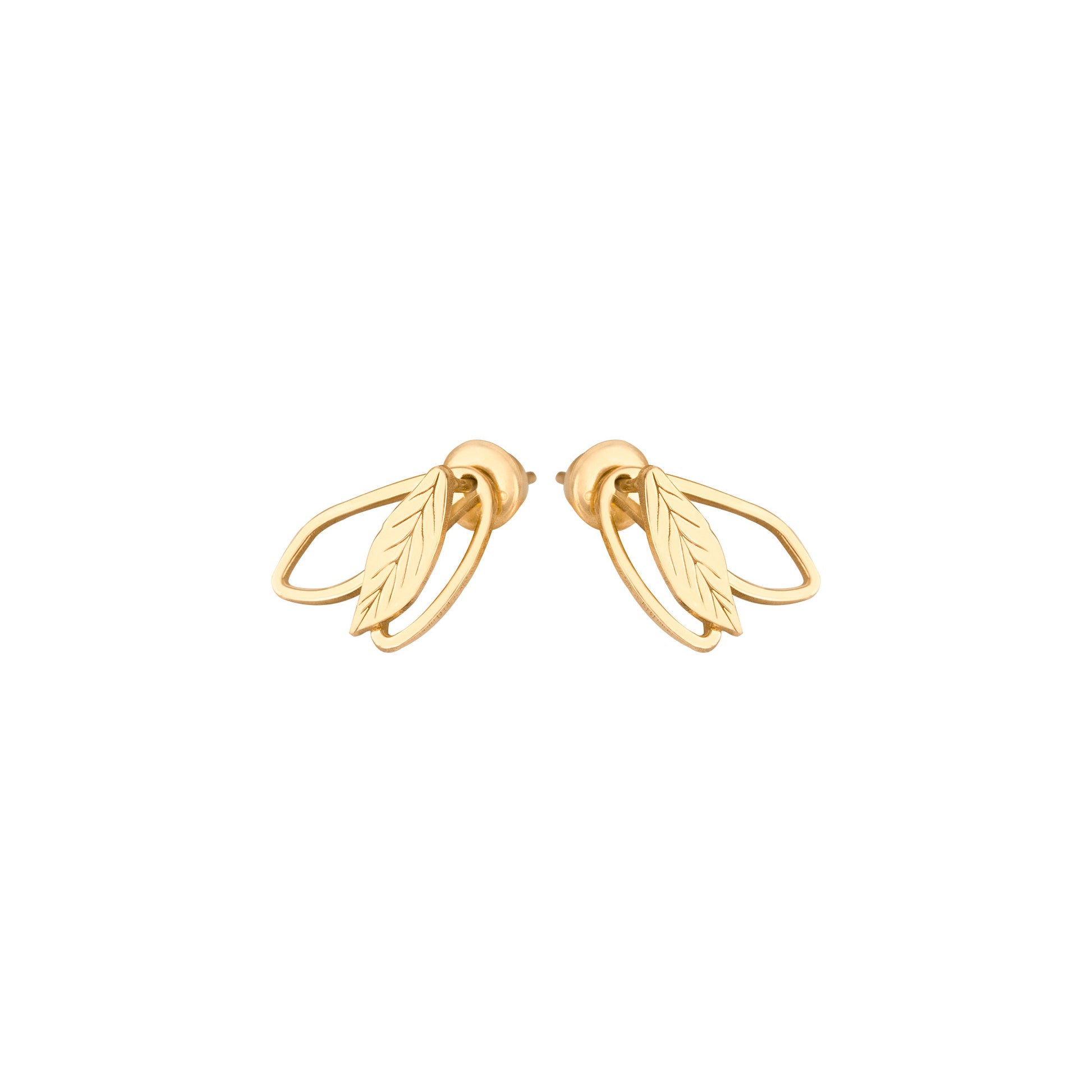 925 Sterling Silver Ear Jacket Double Leaf Earring