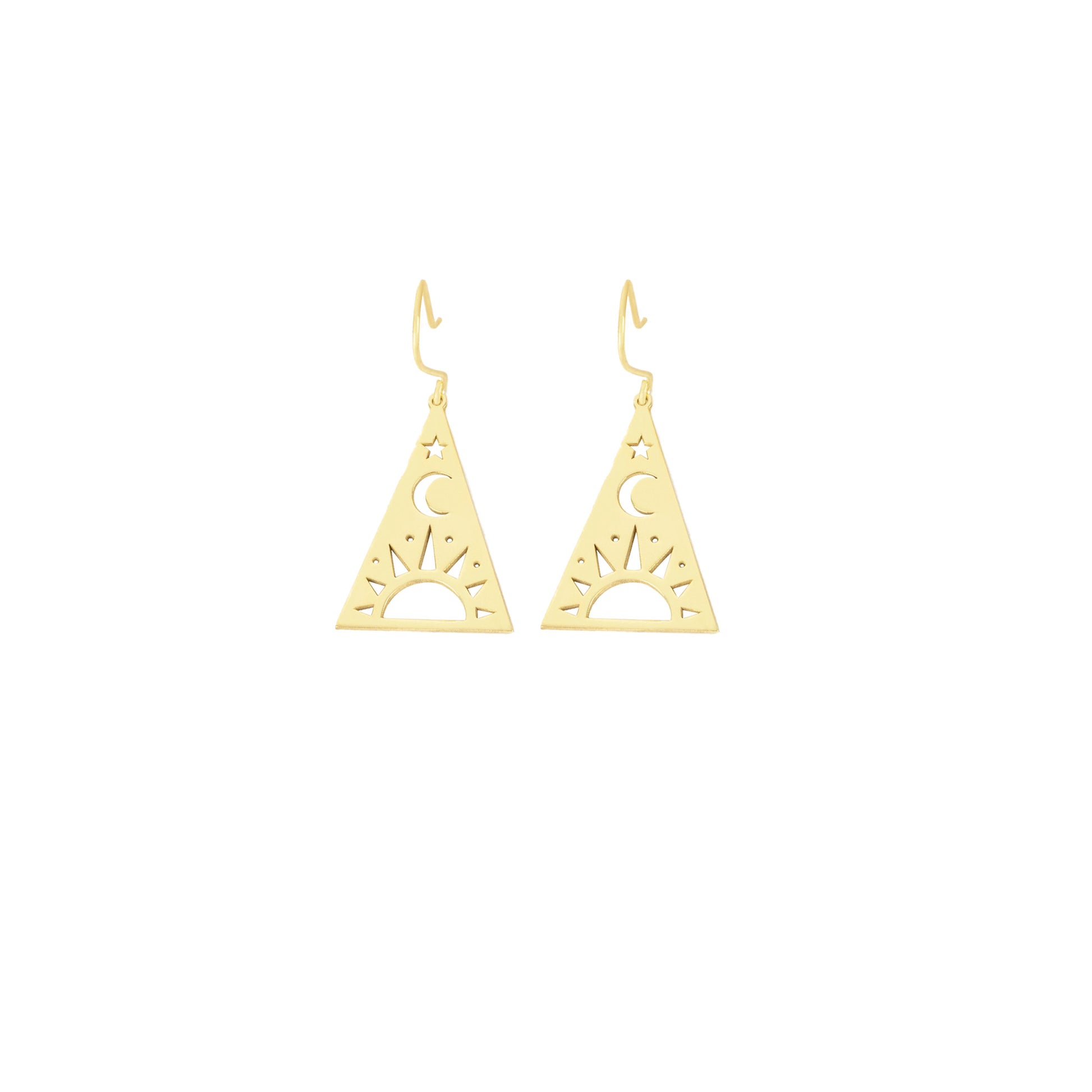925 Sterling Silver Triangle Celestial Earrings