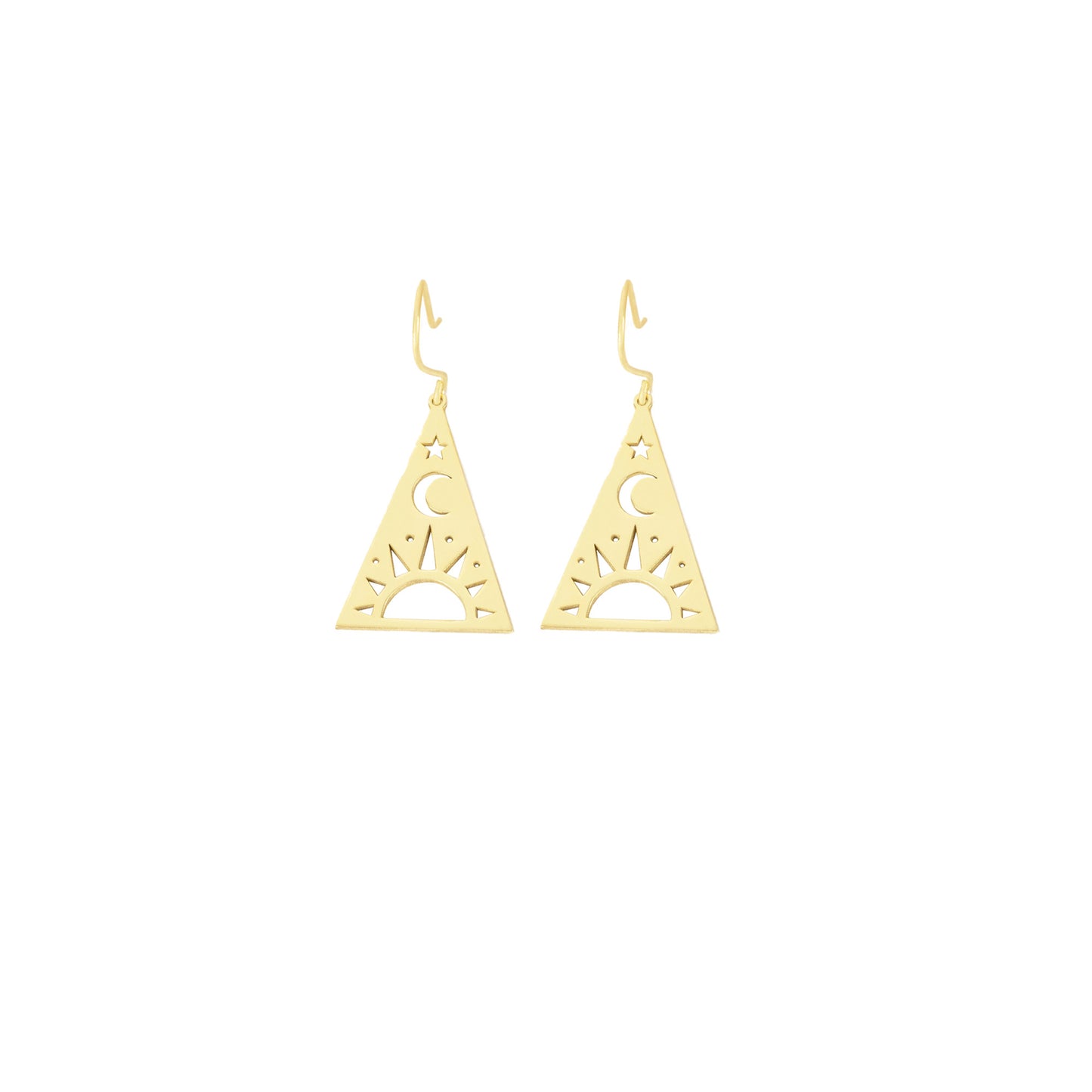 925 Sterling Silver Triangle Celestial Earrings