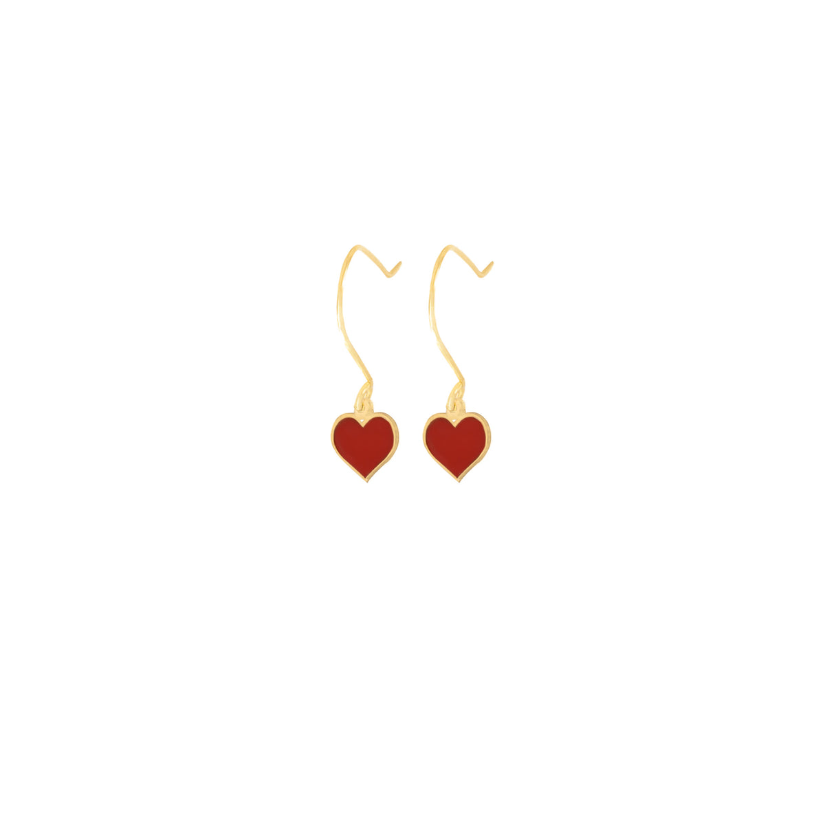 925 Sterling Silver Red Enamel Heart Earring