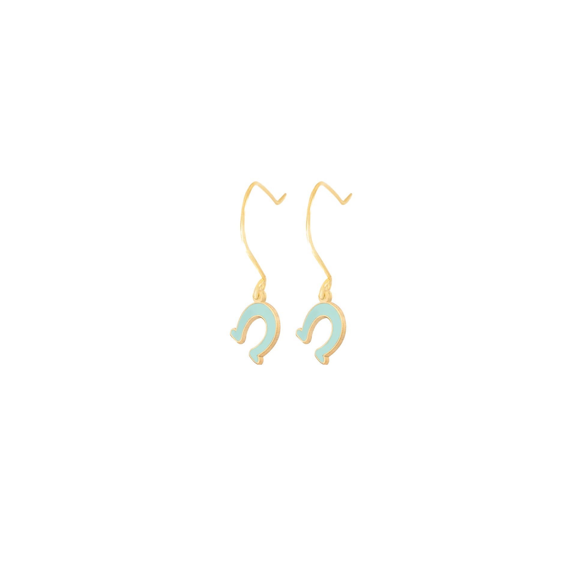 925 Sterling Silver Enamel Horseshoe Earrings