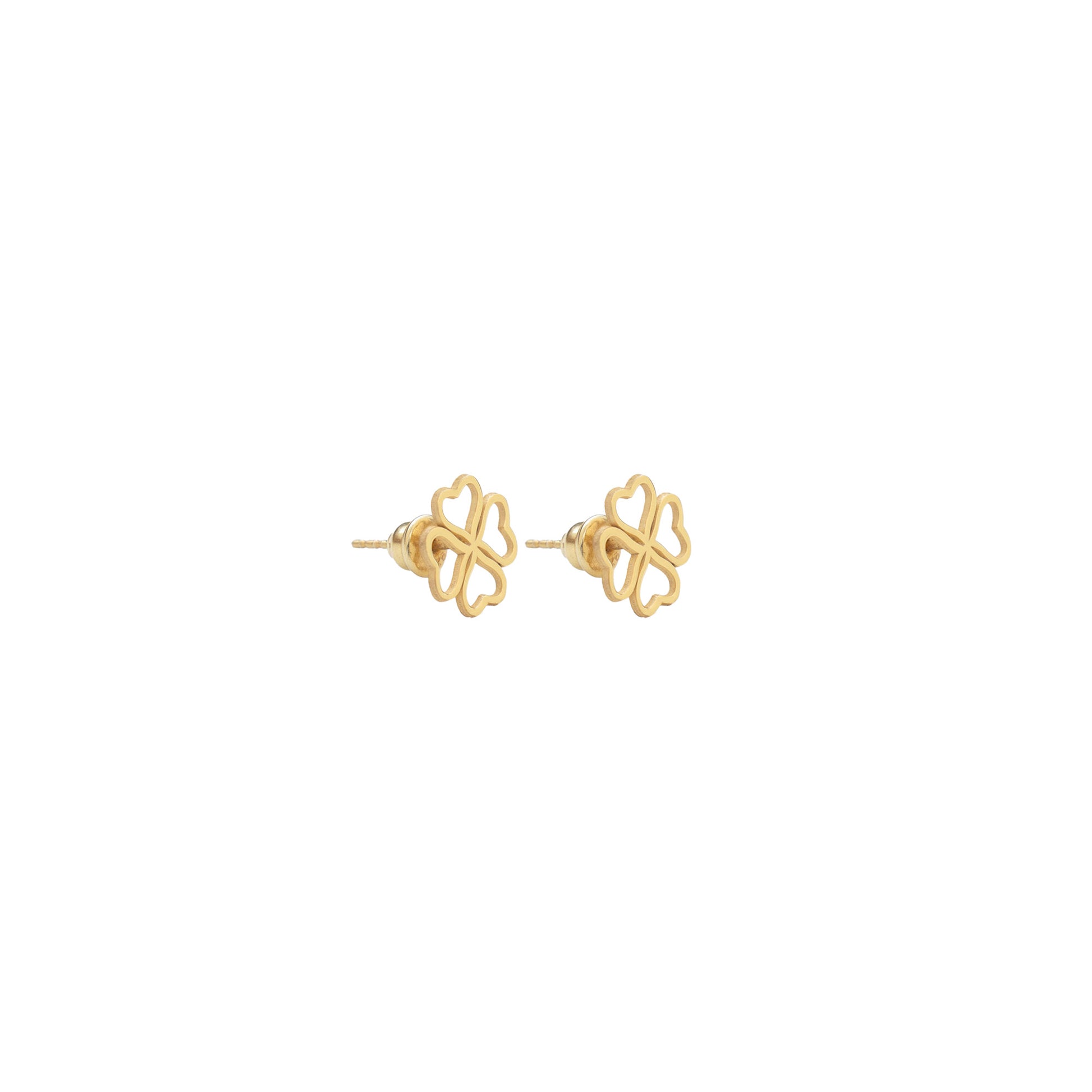 925 Sterling Silver Heart Four Leaf Clover Earring