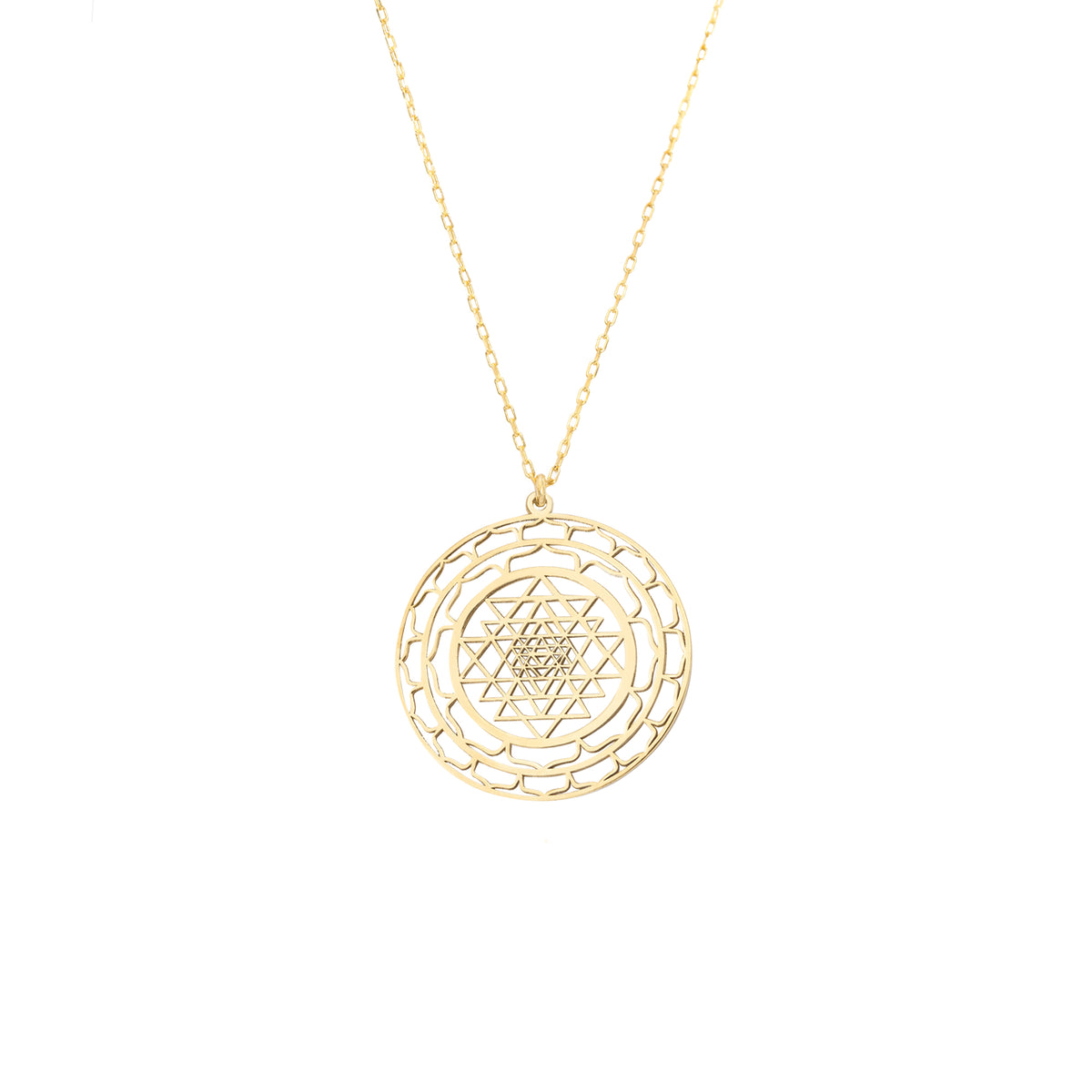 925 Sterling Silver Sacred Geometry Necklace - Sri Yantra