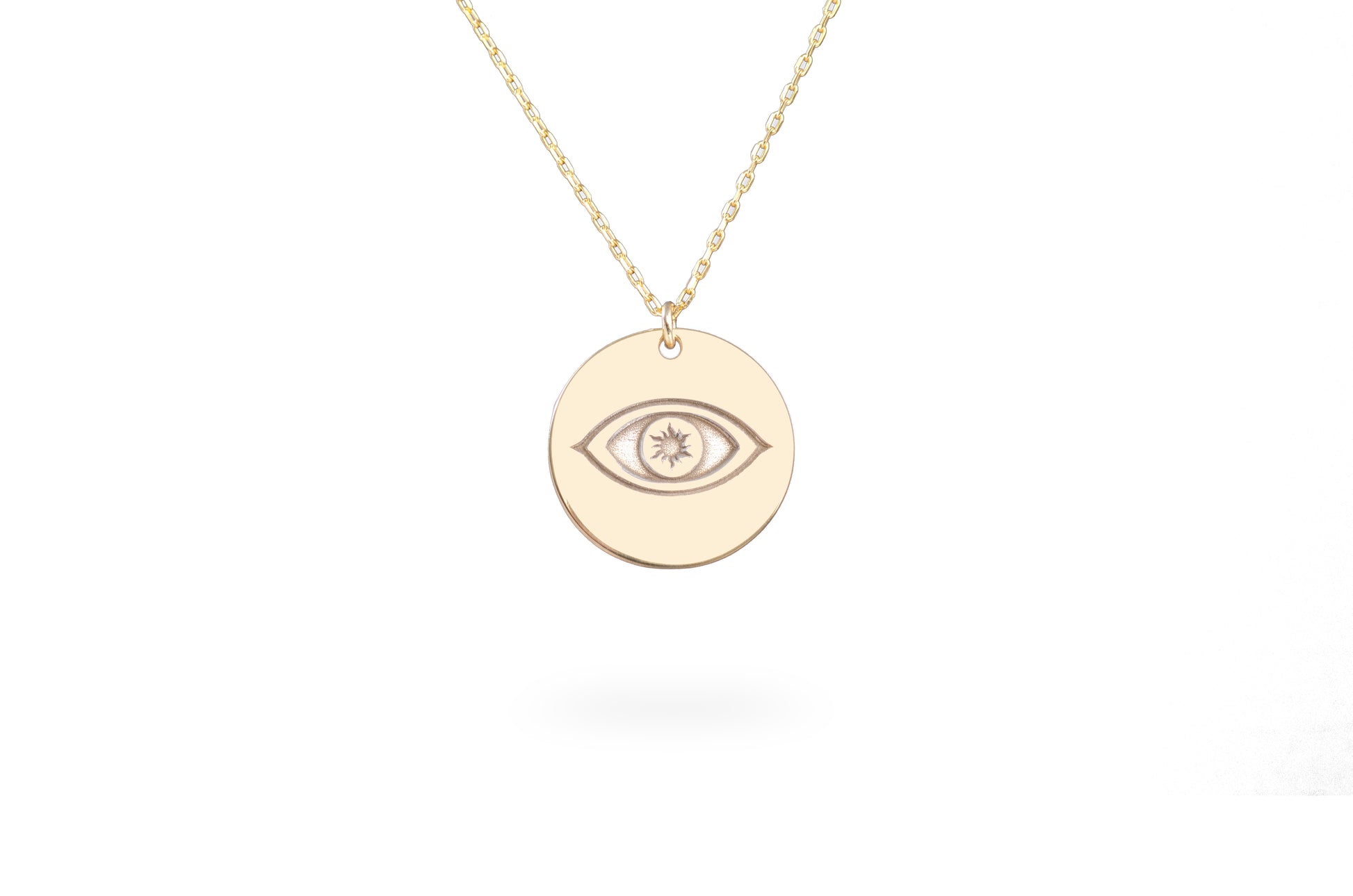 925 Sterling Silver Eye Of Horus Disc Necklace