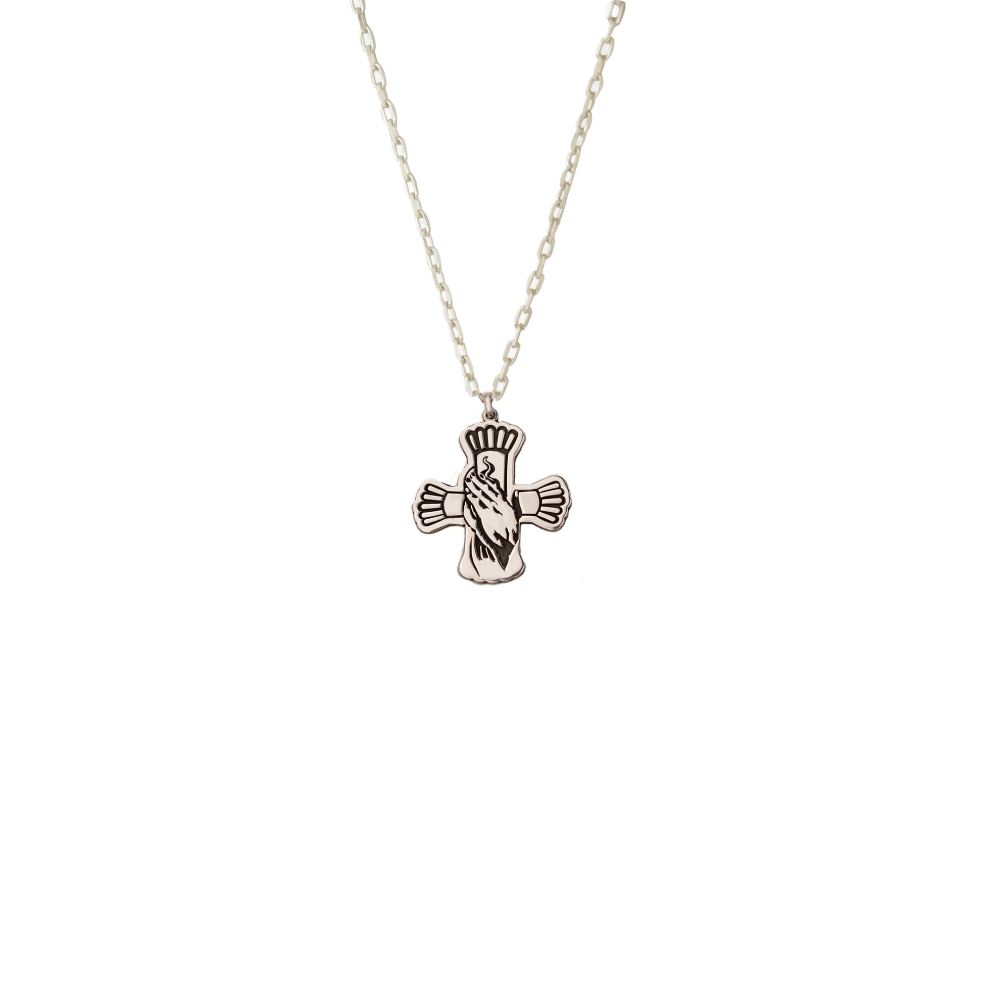 925 Sterling Silver Praying Hands Necklace