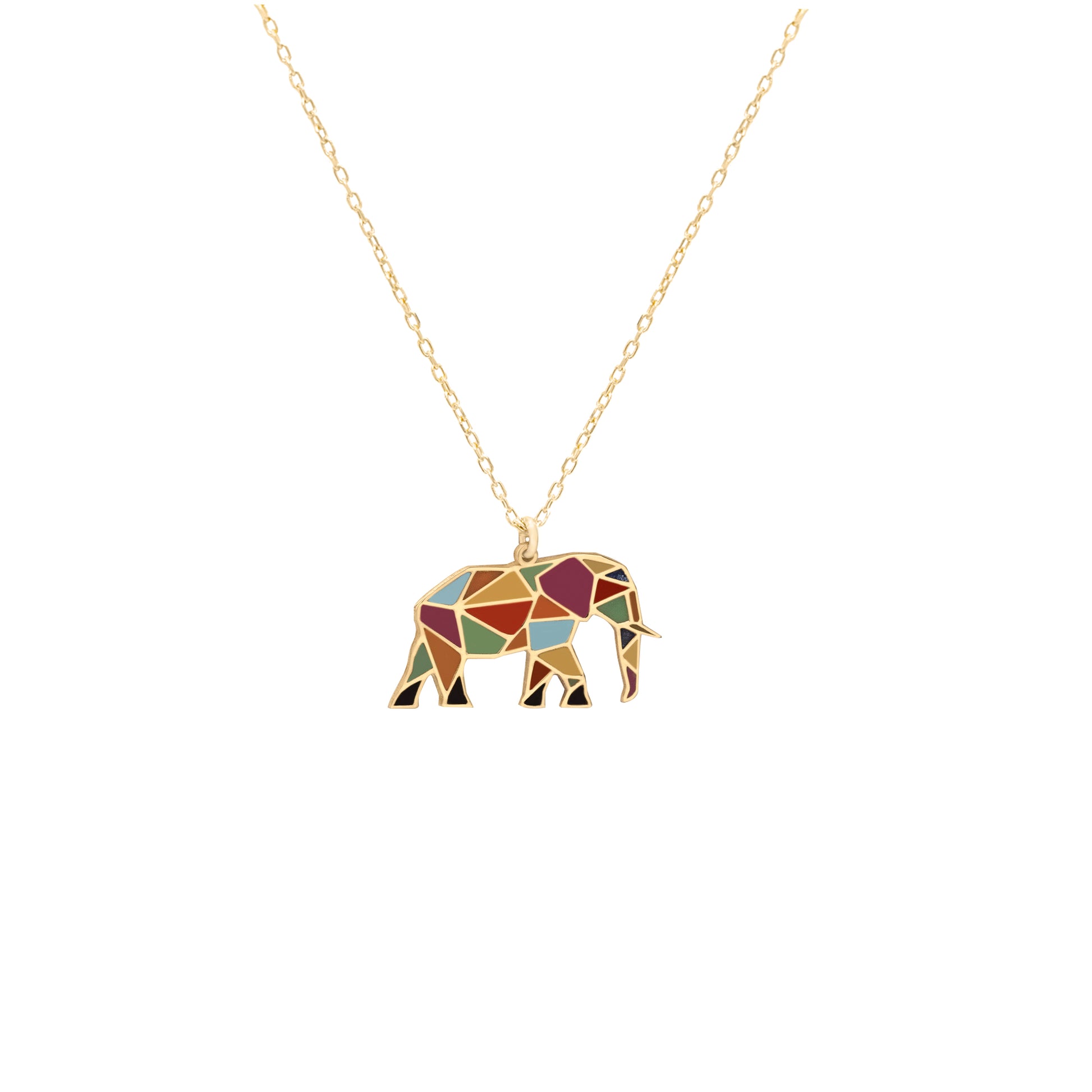925 Sterling Silver Enamel Elephant Pendant