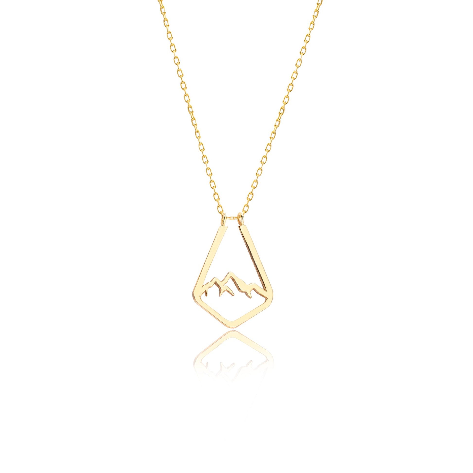 Ring Holder Necklace 14k Gold Mountain