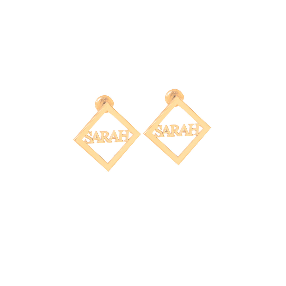 925 Sterling Silver Square Ear Jacket Name Earring