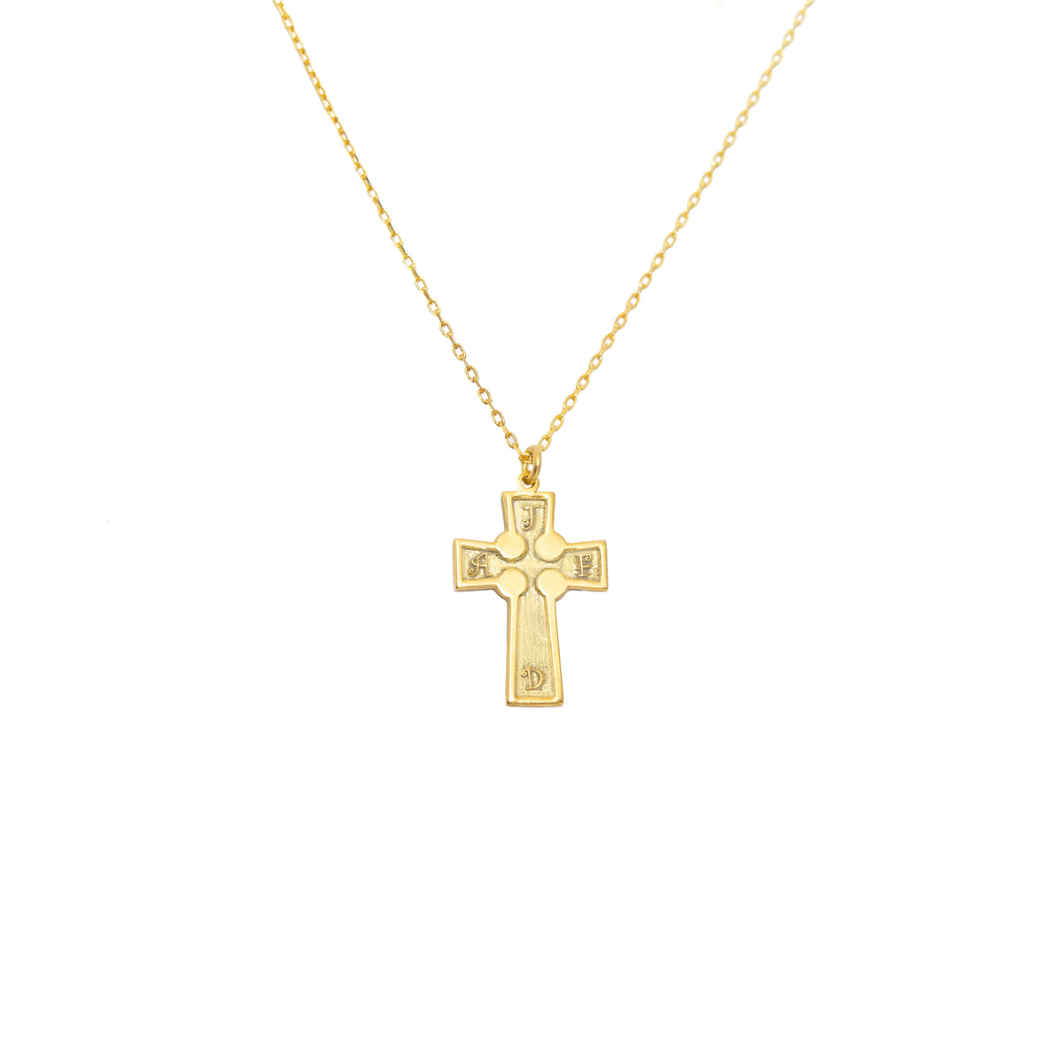 925 Sterling Silver Family Letters Cross Necklace
