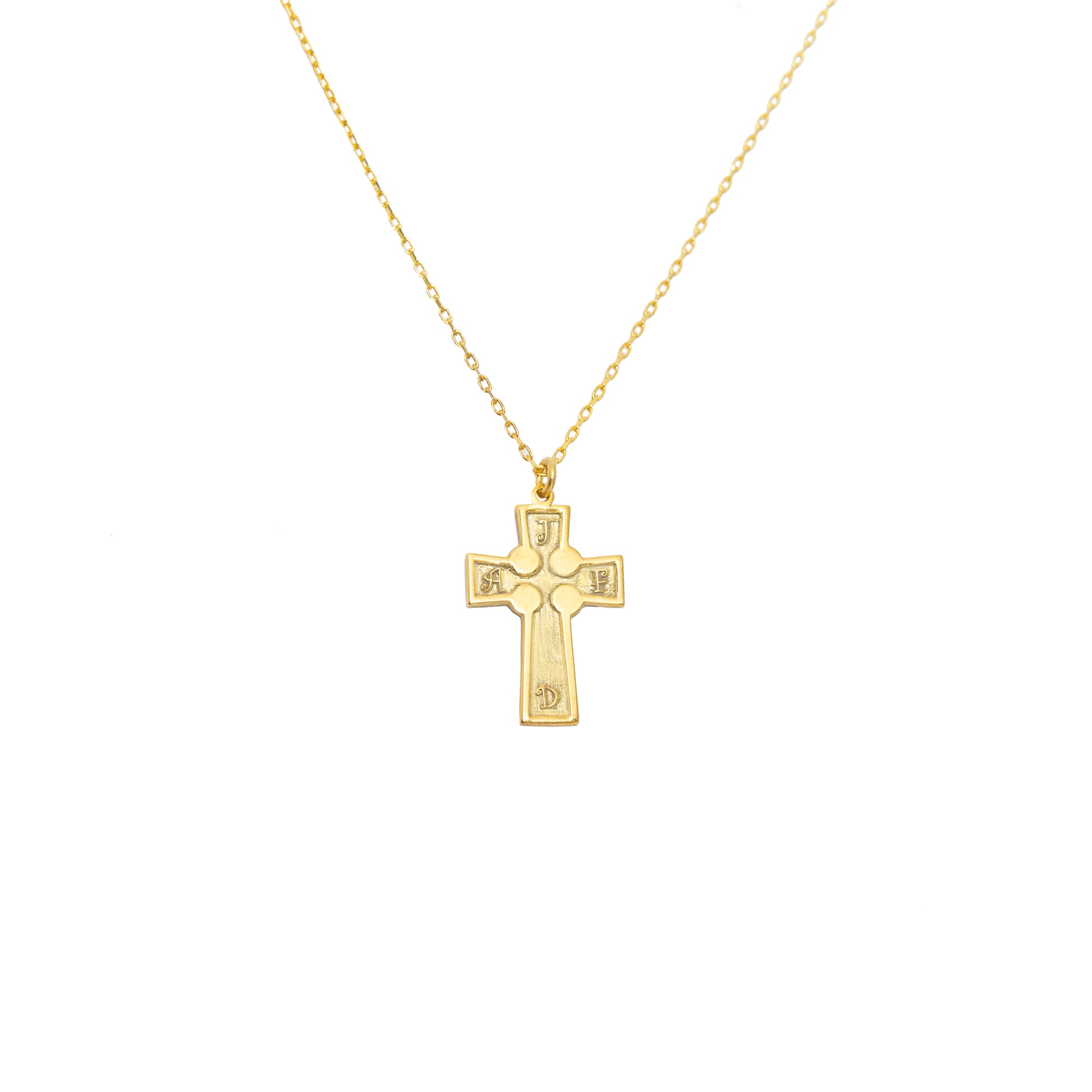 925 Sterling Silver Family Letters Cross Necklace