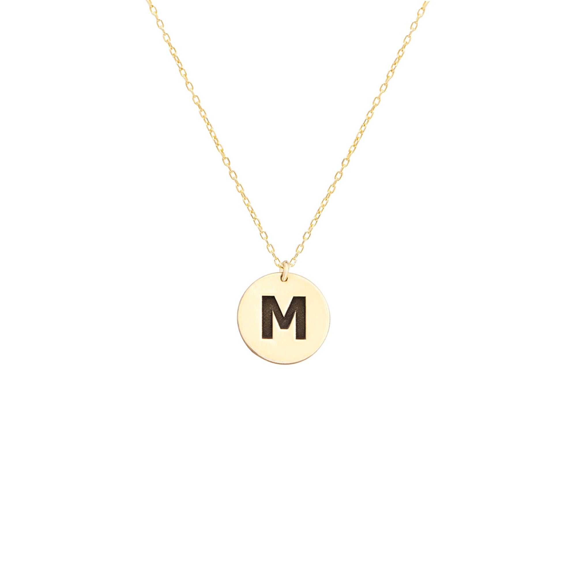 925 Sterling Silver Personalized Initial Disc Necklace