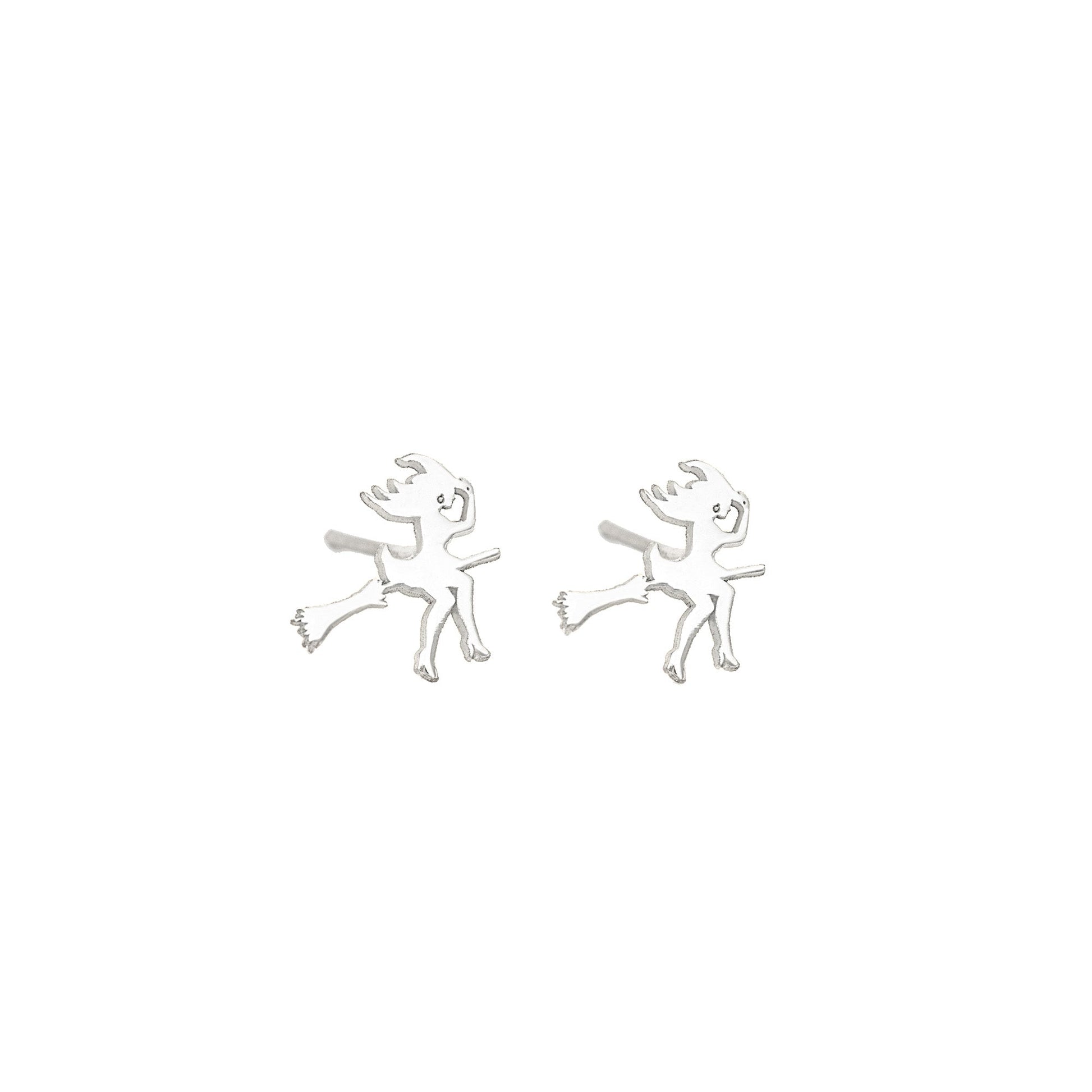 925 Sterling Silver Beautiful & Ugly Witch Studs Earrings