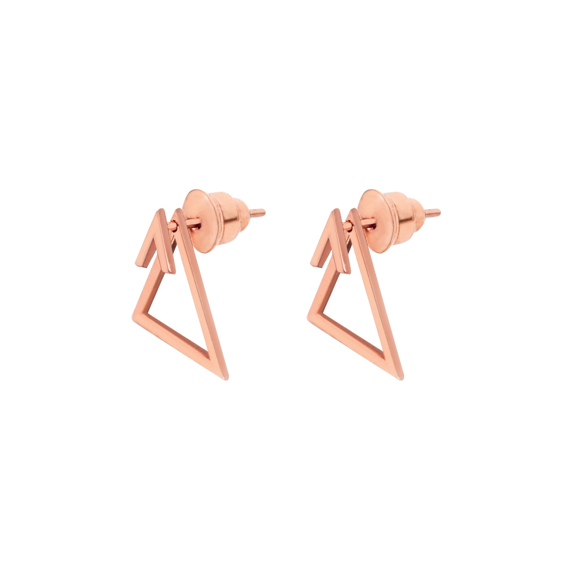 925 Sterling Silver Triangle Ear Jacket Earrings