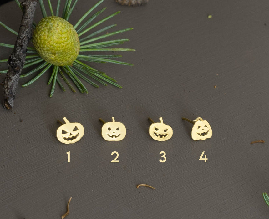 925 Sterling Silver Pumpkin Studs Earrings