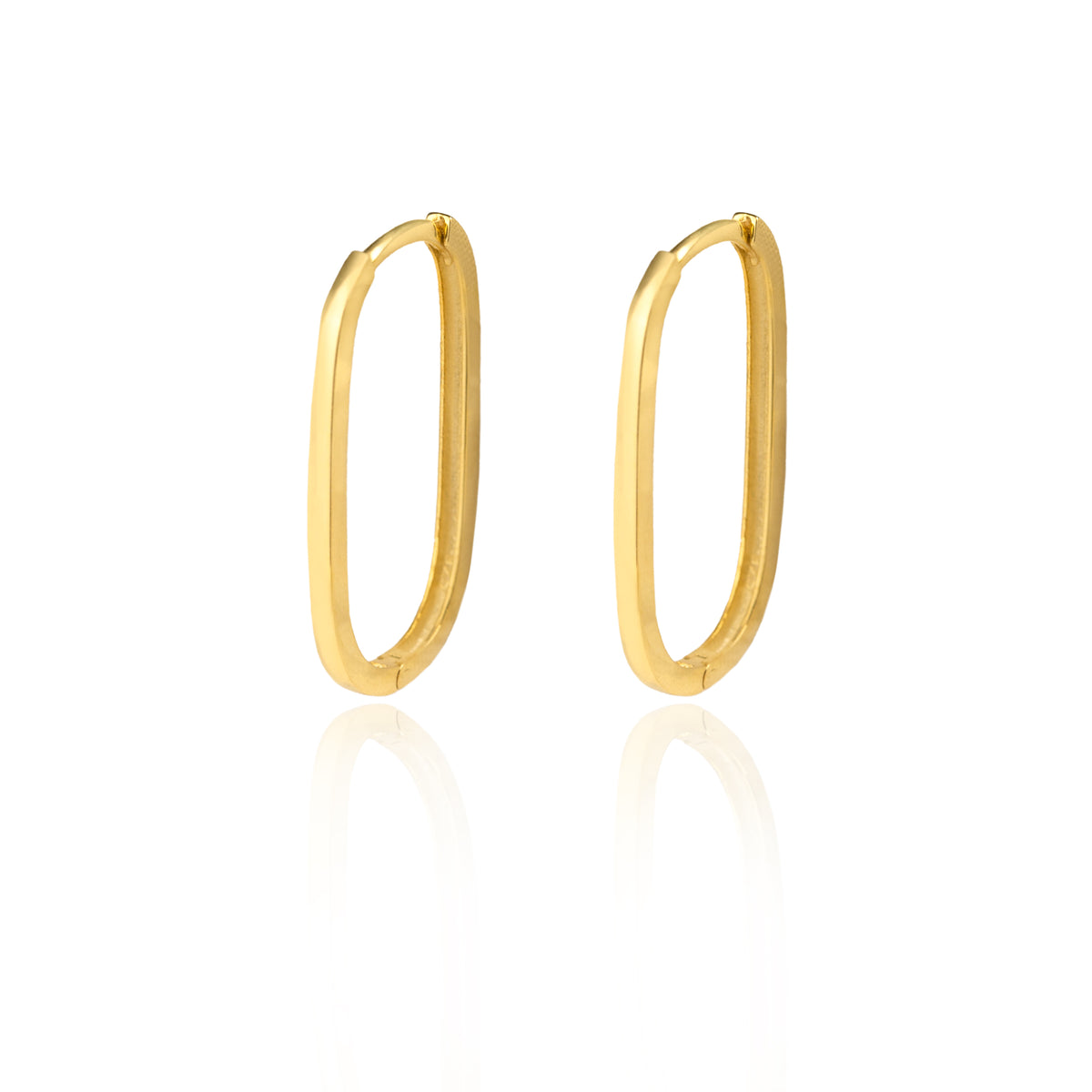 925 Sterling Silver Unique Oblong Hoop Earrings