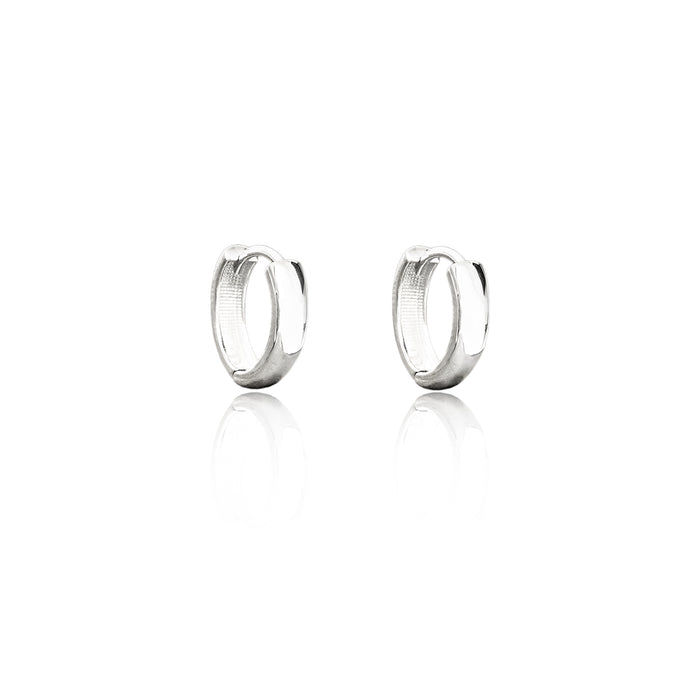 925 Sterling Silver 14mm Thick Big Hoop Huggie Earrings