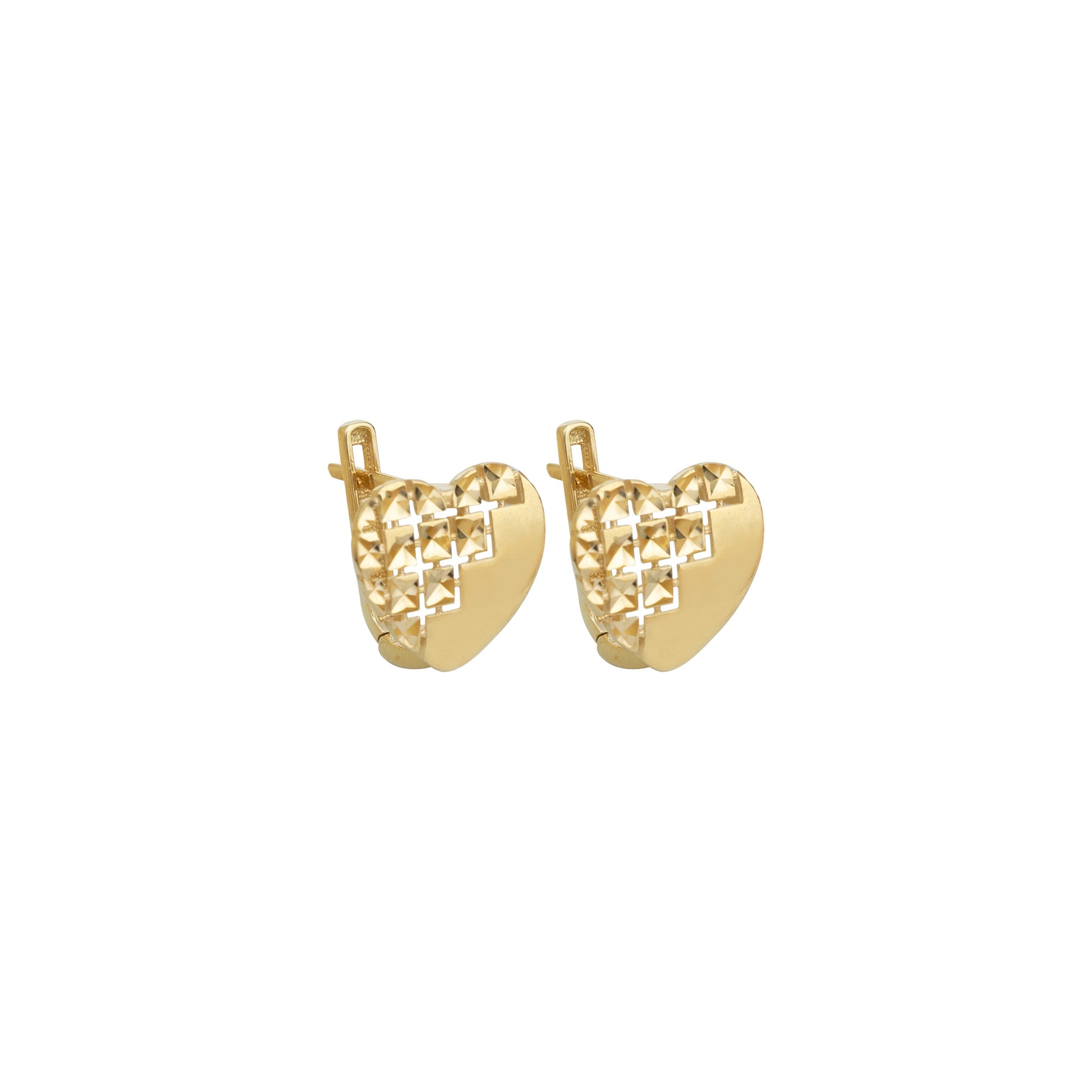 925 Sterling Silver Hammered Heart Hoop Earrings