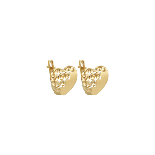 925 Sterling Silver Hammered Heart Hoop Earrings