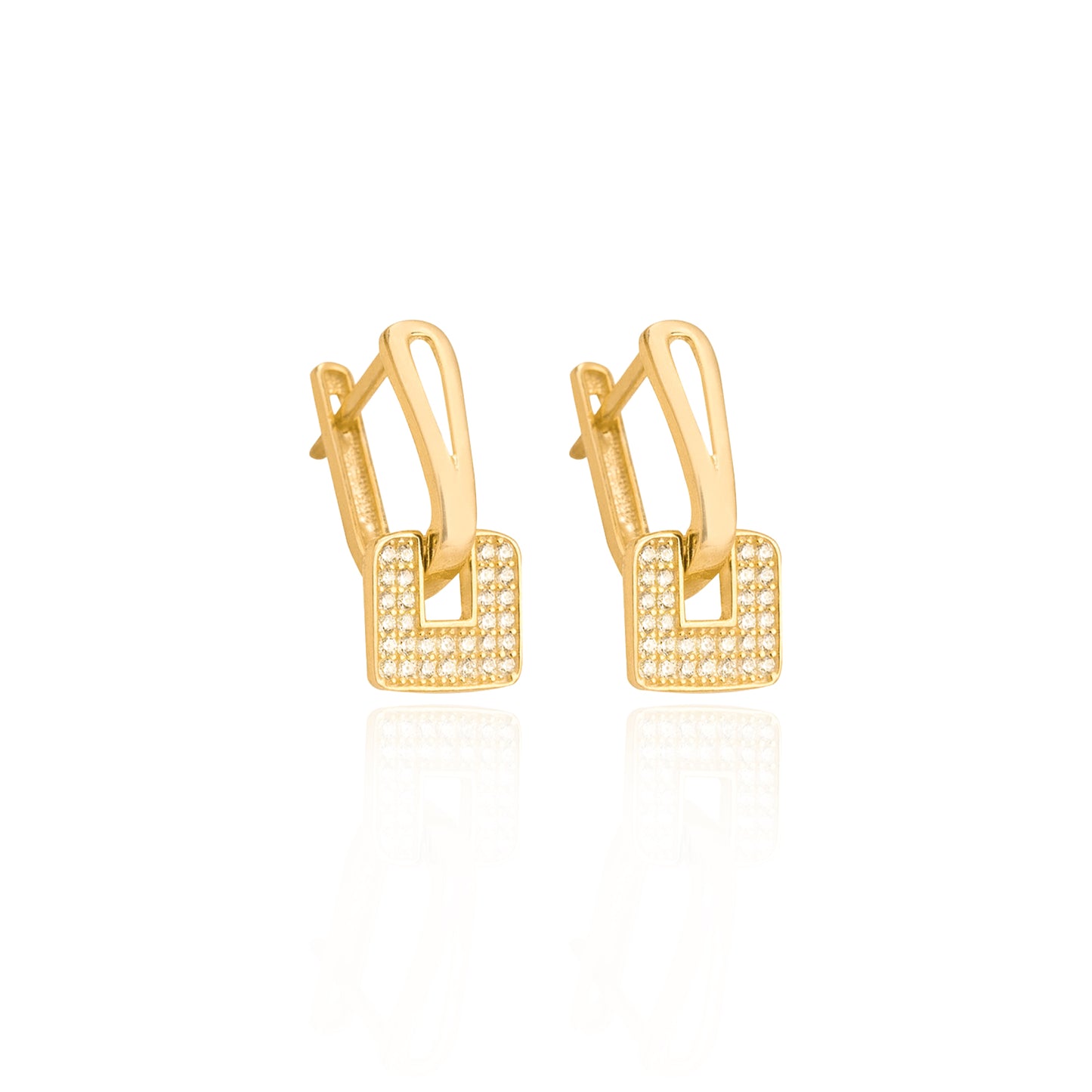 925 Sterling Silver Dainty Geometric Rectangle Earring