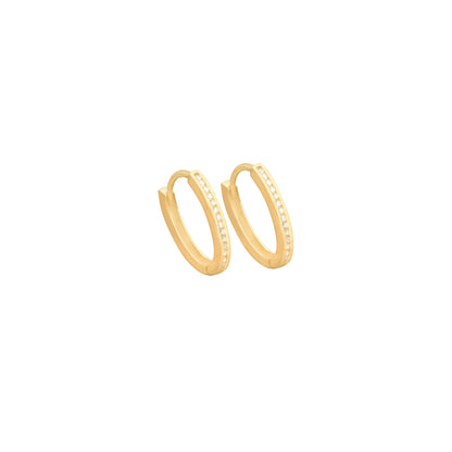 925 Sterling Silver Diamond Line Rectangle Earrings