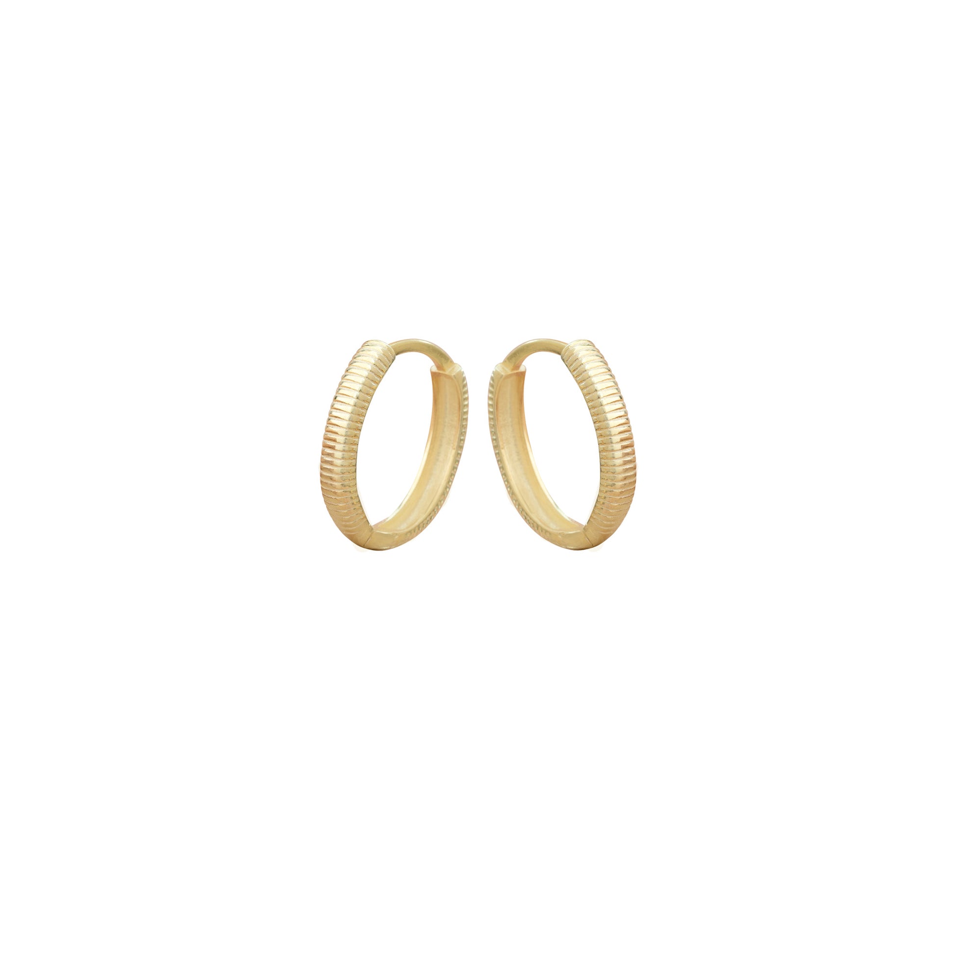 925 Sterling Silver Serrated Hoop Huggie Earrings