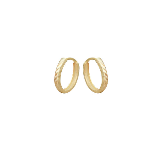 925 Sterling Silver Serrated Hoop Huggie Earrings