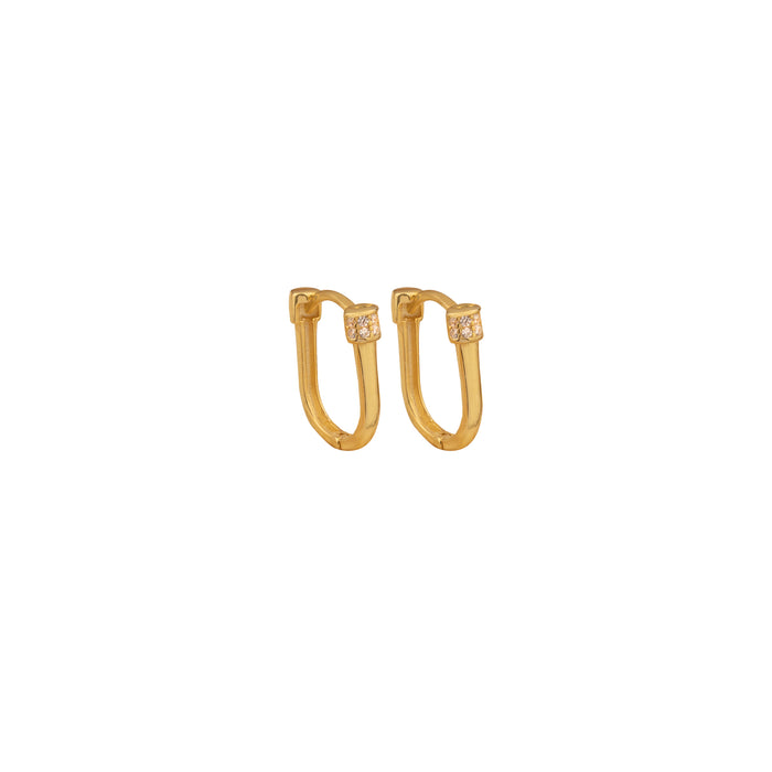 925 Sterling Silver Diamond Hoop Earrings