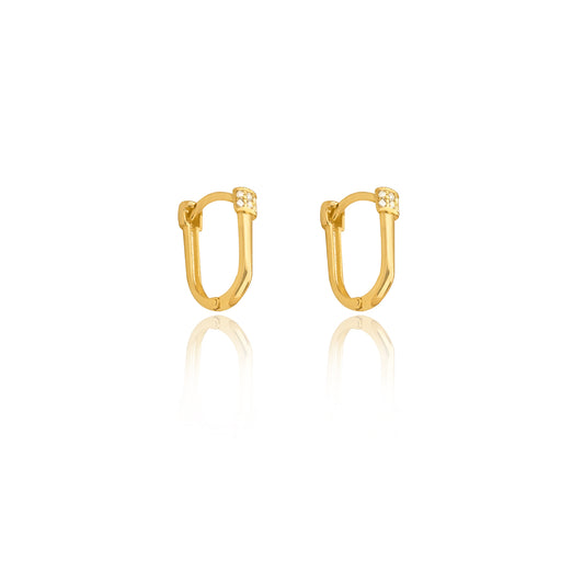 925 Sterling Silver Diamond Hoop Earrings