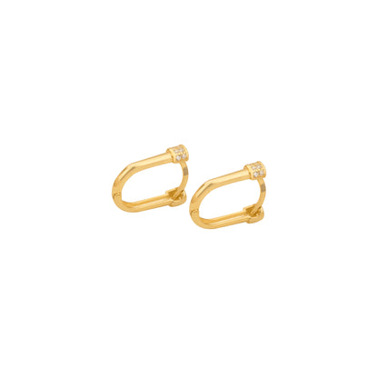 925 Sterling Silver Diamond Hoop Earrings