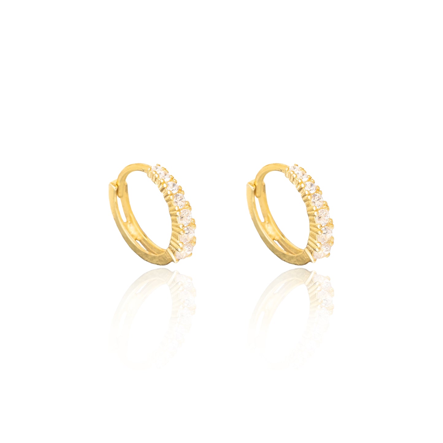 925 Sterling Silver Diamond Pave Huggie Earrings