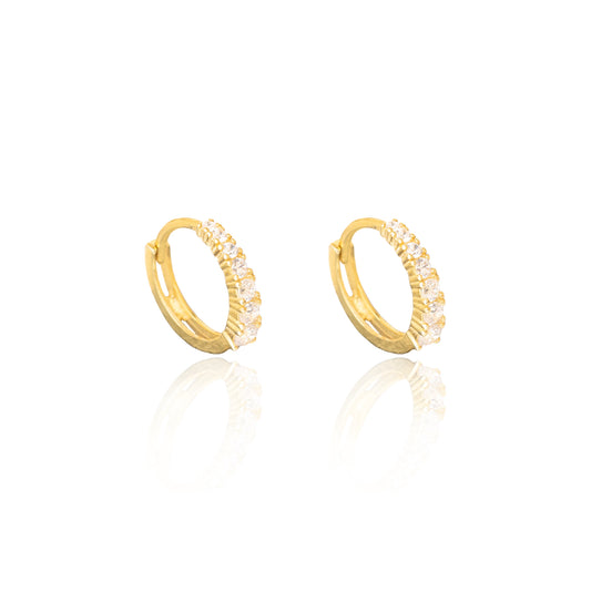 925 Sterling Silver Diamond Pave Huggie Earrings