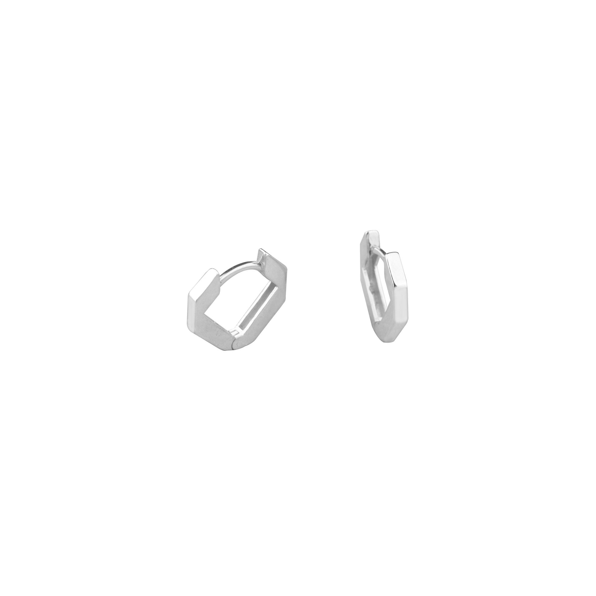 925 Sterling Silver Modern V Shaped Hoop Earrings