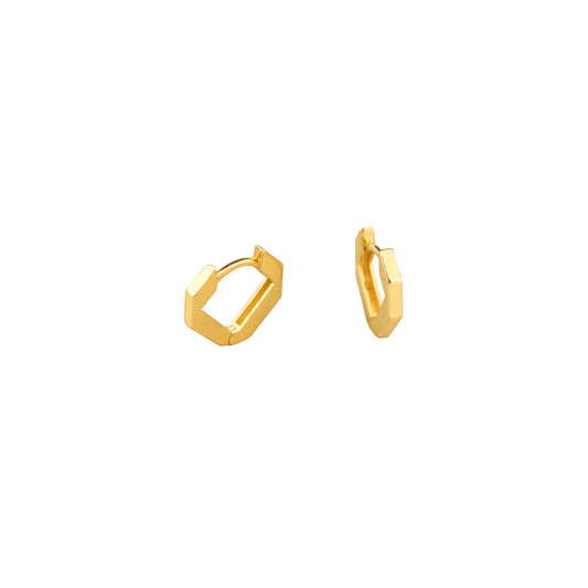 925 Sterling Silver Modern V Shaped Hoop Earrings