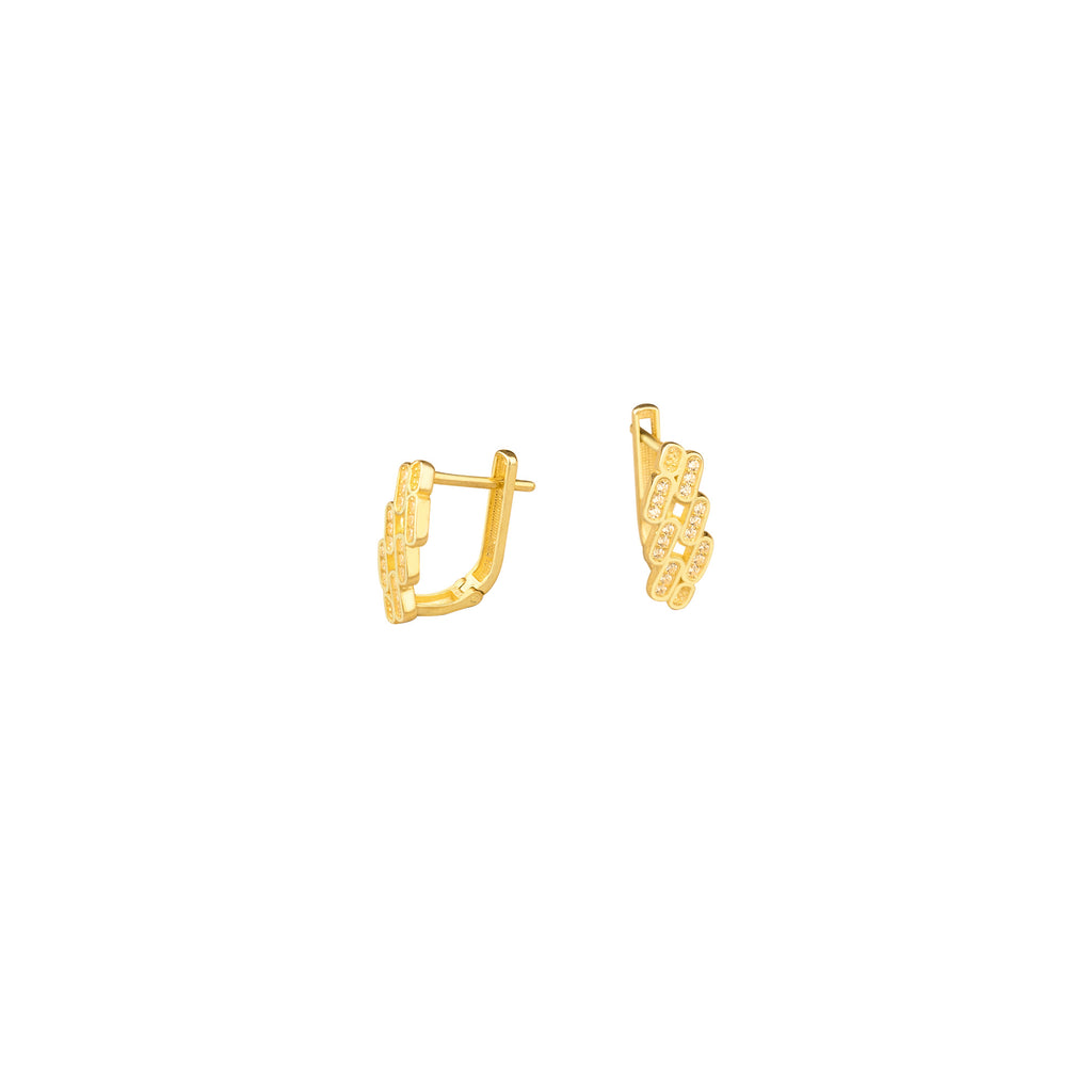 925 Sterling Silver Stripe Little Diamonds Earrings