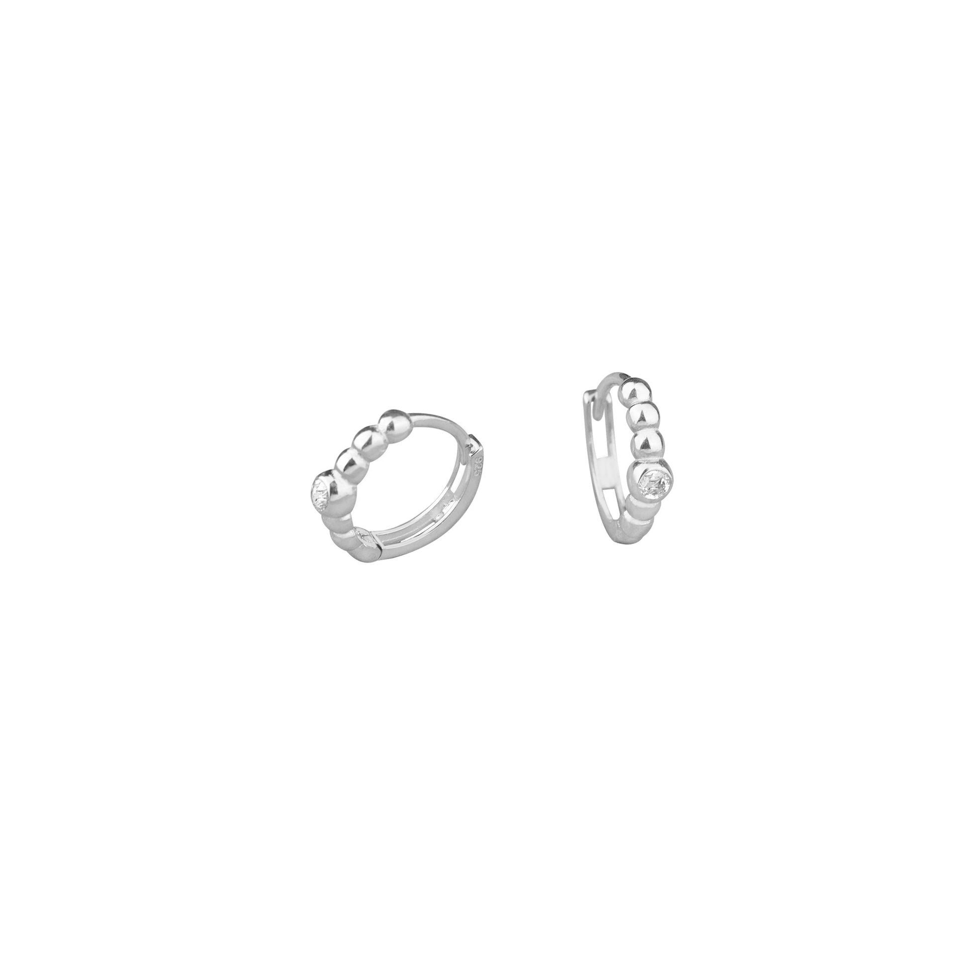 925 Sterling Silver Embossed Diamond Ring Earrings