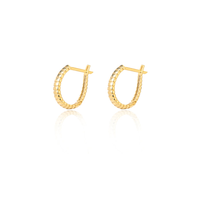 925 Sterling Silver Bead Retro Hoop Earrings