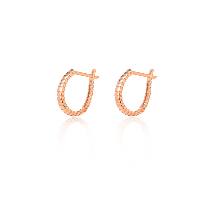 925 Sterling Silver Bead Retro Hoop Earrings