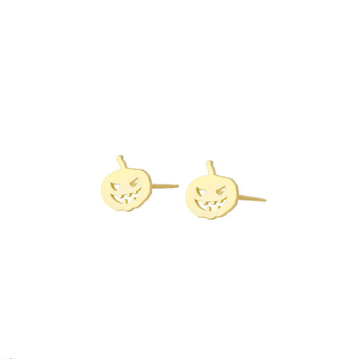 925 Sterling Silver Pumpkin Studs Earrings