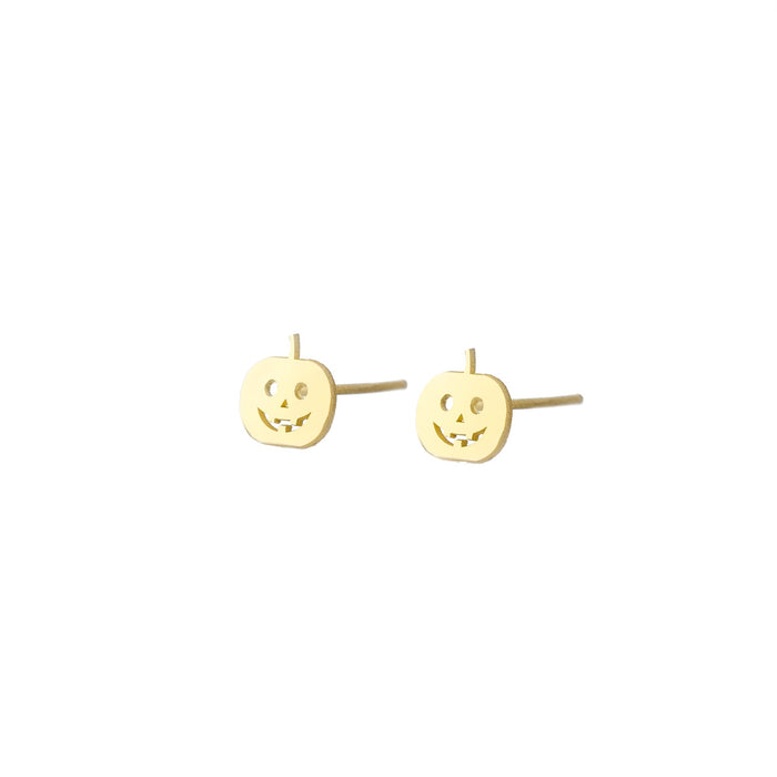 925 Sterling Silver Pumpkin Studs Earrings