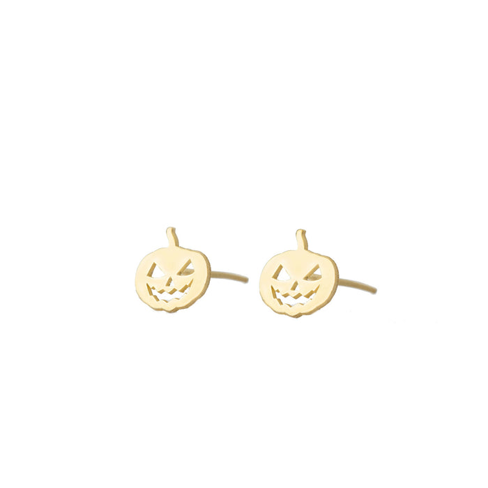 925 Sterling Silver Pumpkin Studs Earrings