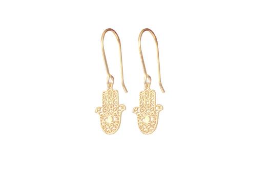 925 Sterling Silver Hand of Hamsa Earrings