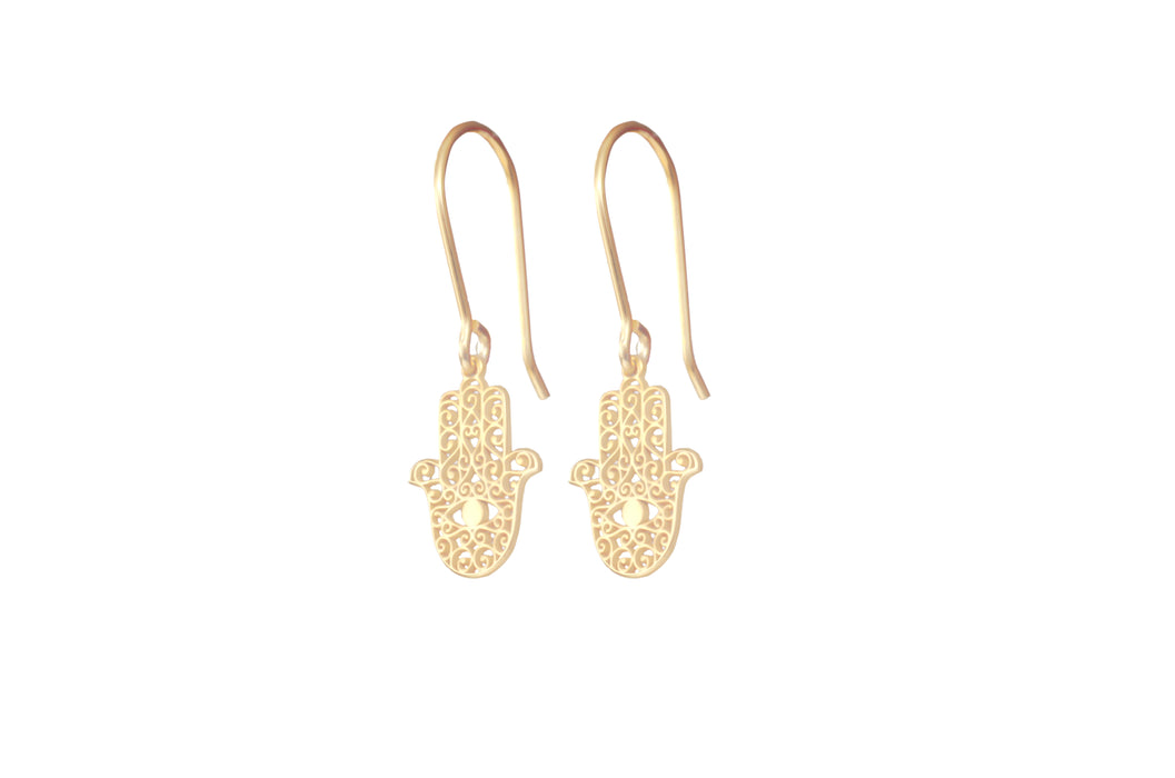 925 Sterling Silver Hand of Hamsa Earrings