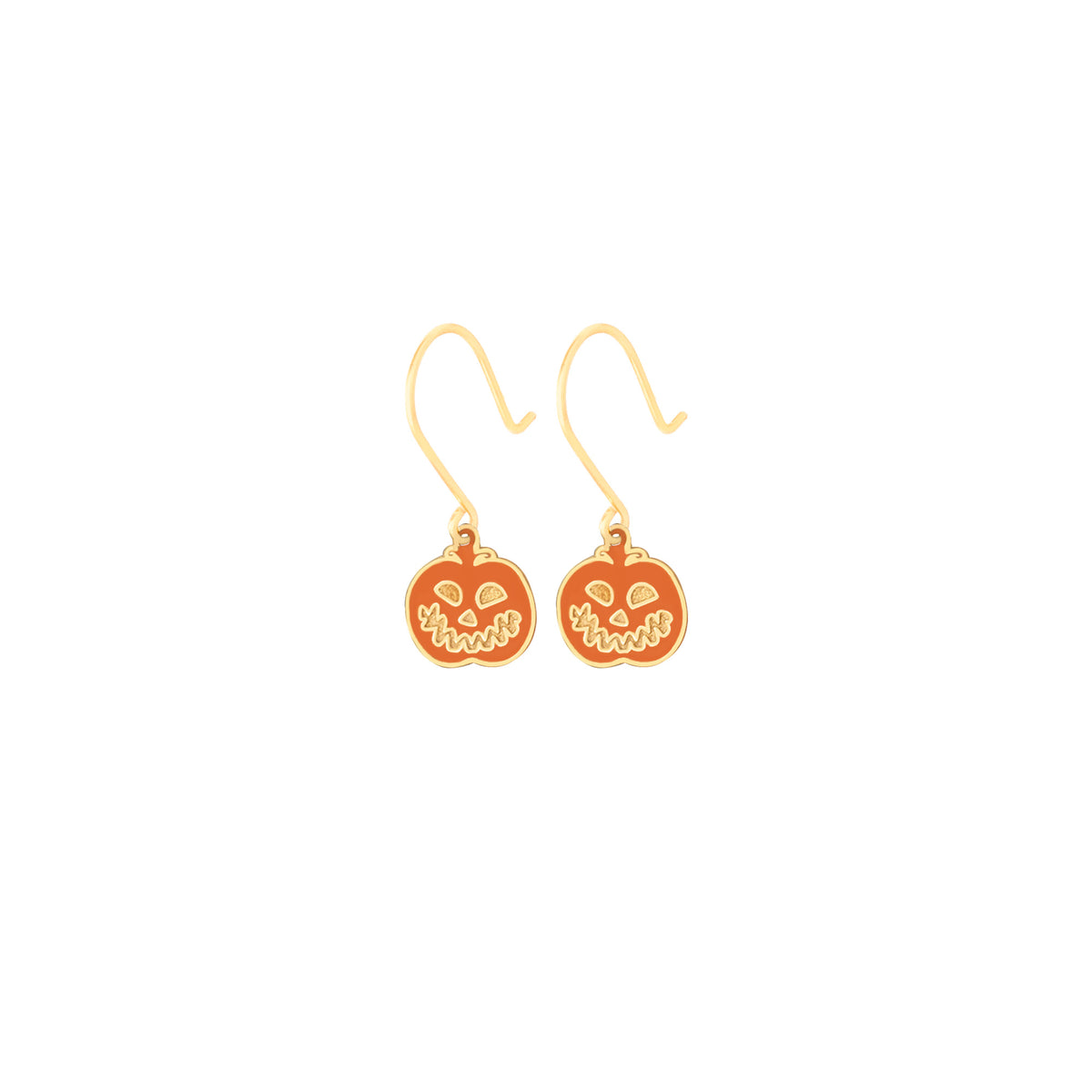 Enamel Pumpkin Earrings - Halloween Gift