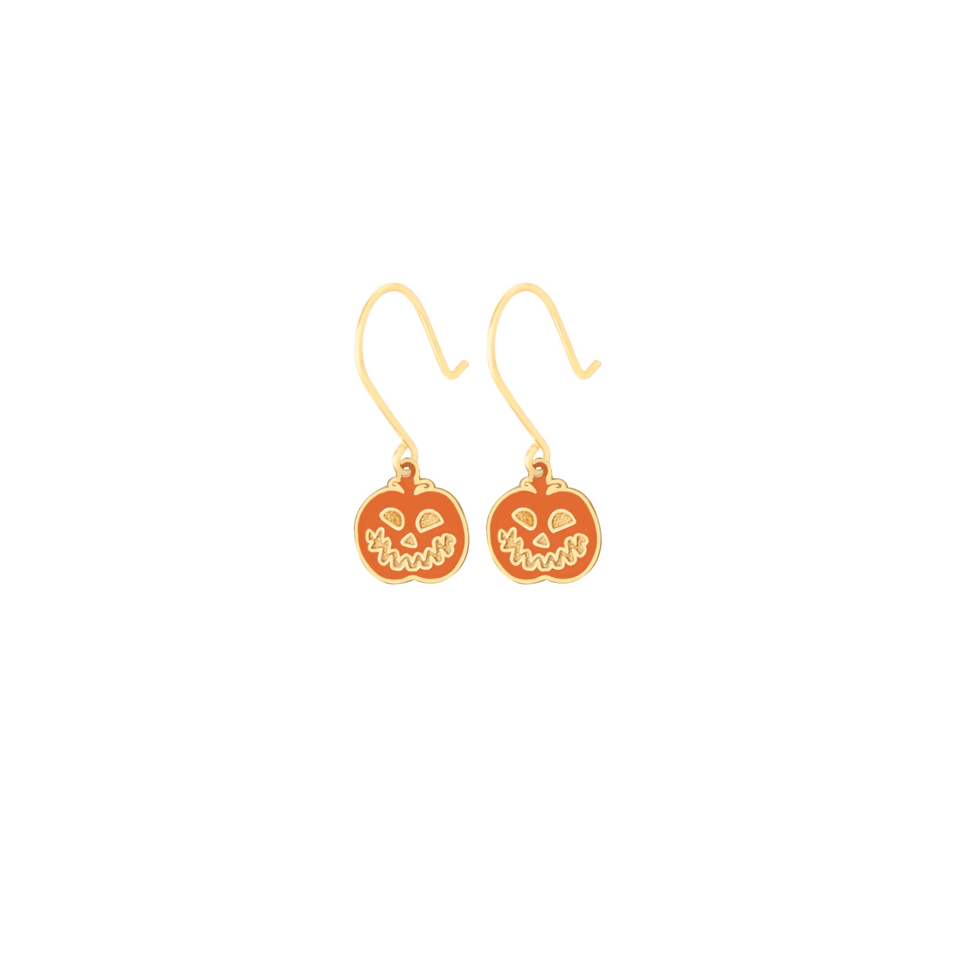 Enamel Pumpkin Earrings - Halloween Gift