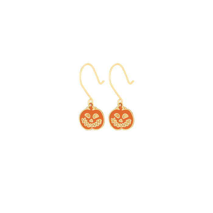 Enamel Pumpkin Earrings - Halloween Gift