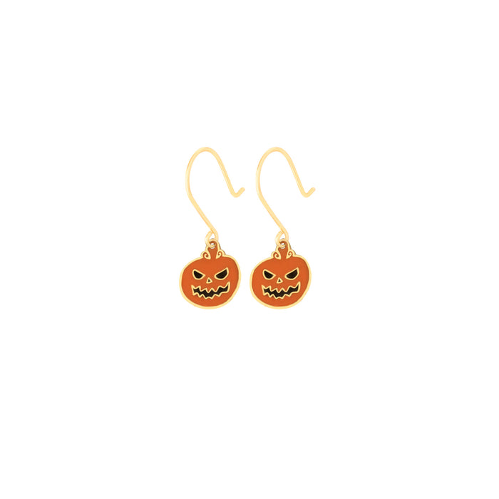 Enamel Pumpkin Earrings - Halloween Gift